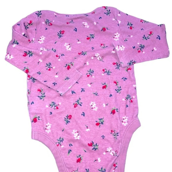 Old Navy pink floral onesie 12-18 months - Picture 2 of 4